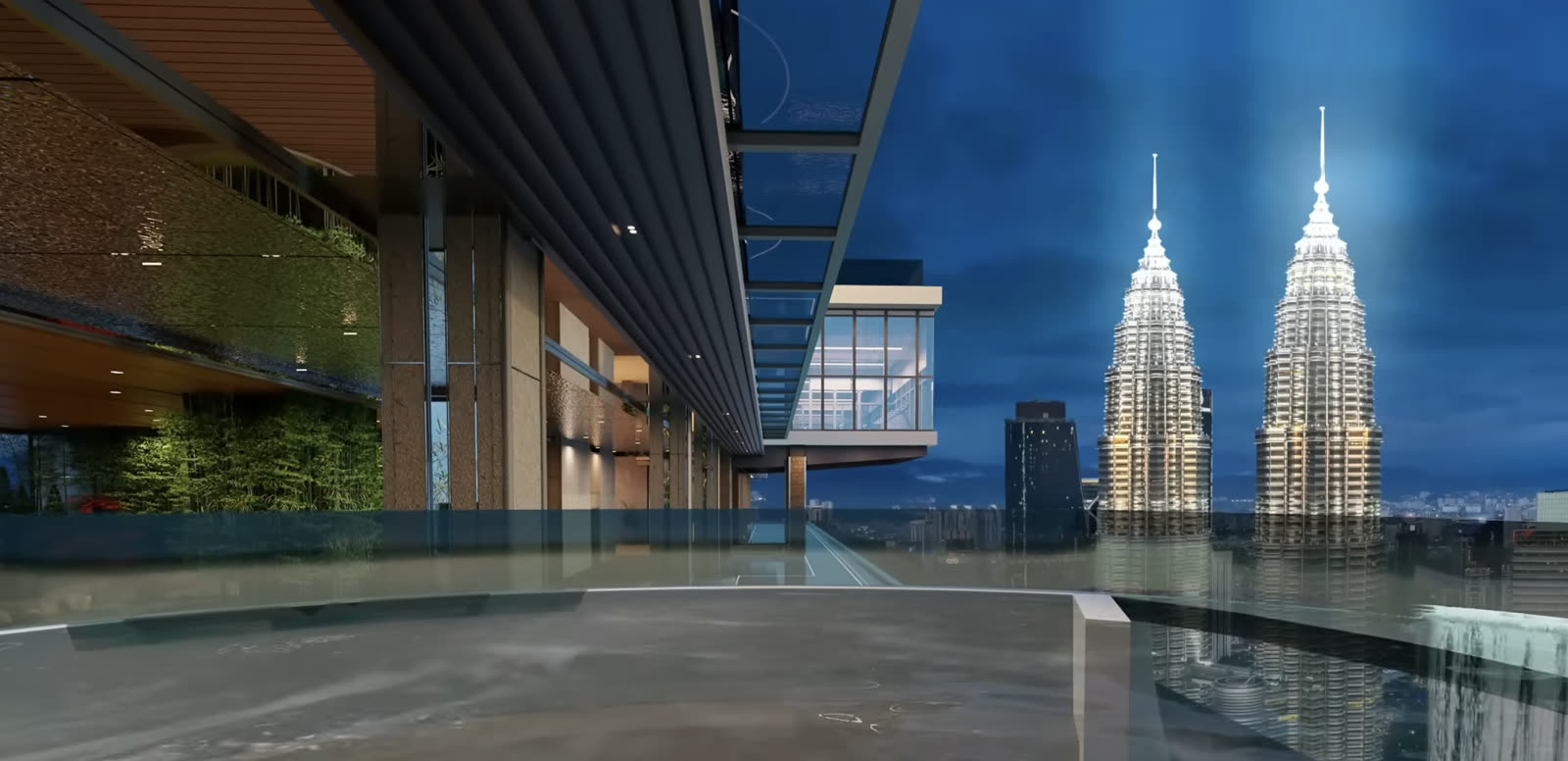 Skyline view from the property terrace